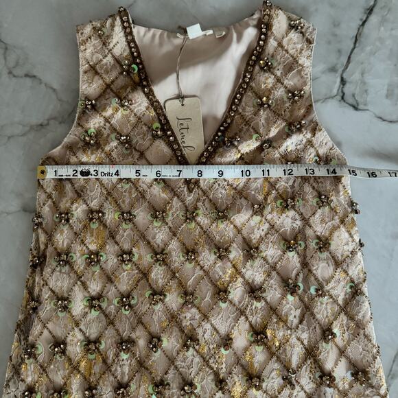 NWT Anthropologie Dress Sz XS Mini Crystal Embellished Evening Shift - Picture 9 of 12